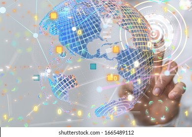 code data concept in hand media