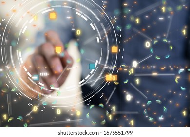 code data concept in hand media