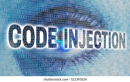 Code Injection Eye With Matrix Looks At Viewer Concept.