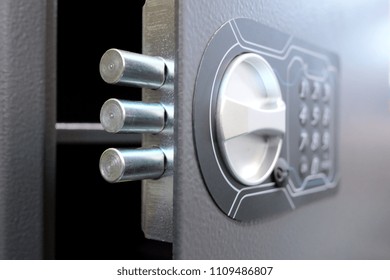 Code Lock On The Safe Door.