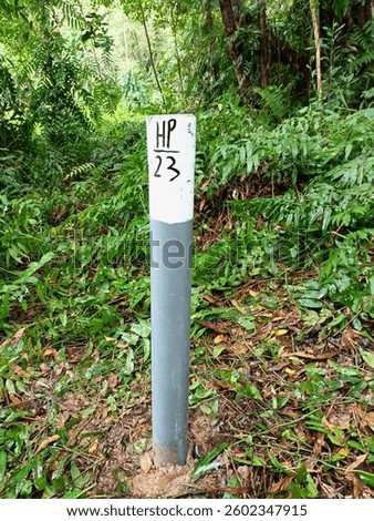 Codification of Production Forest boundary marker with cellphone number 23.
