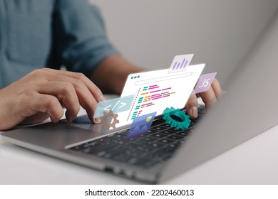 Coding, programming, and creating website dashboards. assistance with technology and website upkeep - Shutterstock ID 2202460013