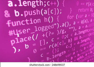 Coding programming source code screen. Colorful abstract data display. Software developer web program script. - Shutterstock ID 248698537