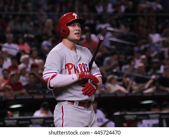 Cody Asche Left Fielder For The Philadelphia Phillies At Chase Field In Glendale AZ USA 6,28,16.