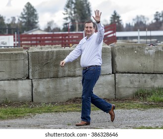 Coeur d'Alene, Idaho - 03/05/2016. Presidential candidate Ted Cruz greets supporters at a campaign rally in Coeur d'Alene, Idaho on March 5, 2016.
