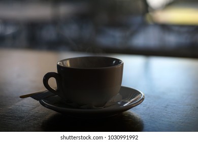 Cofee Cup On A Table In A Coffee Shop