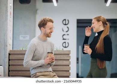 Coffe Break At The Office Corridor