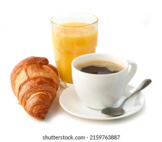 coffee americano, croissant and orange juice for delicious breakfast isolated on white background - Powered by Shutterstock