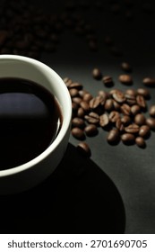Coffee background, coffee cup with coffee beans background 