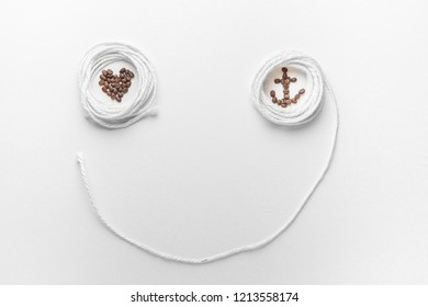 Coffee bean background and frame