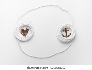 Coffee bean background and frame