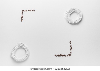 Coffee bean background and frame
