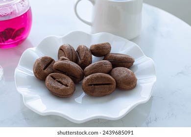 Coffee bean cookies on a white background. - Powered by Shutterstock