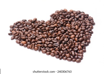 Coffee Bean Heart Shape On Isolated Stock Photo 240306763 | Shutterstock