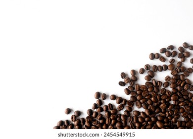 coffee bean on white table background. top view. space for text - Powered by Shutterstock