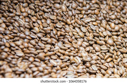 Coffee bean texture background.selective focus.close up