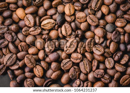 coffee beans are the background.