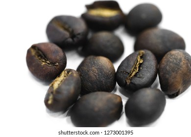 Coffee Beans Background Texture Background With Copy Space For Text. Royalty High-quality Free Stock Macro Photo Image Of Roasted Black Coffee Beans, Coffee Beans Background. Close-up Or Macro Photo