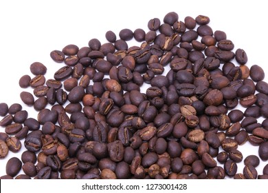 Coffee Beans Background Texture Background With Copy Space For Text. Royalty High-quality Free Stock Macro Photo Image Of Roasted Black Coffee Beans, Coffee Beans Background. Close-up Or Macro Photo