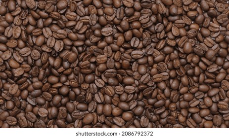 Coffee beans background. Top view of coffee beans background - Shutterstock ID 2086792372