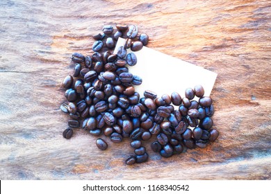 Coffee Beans With Blank Bussines Card