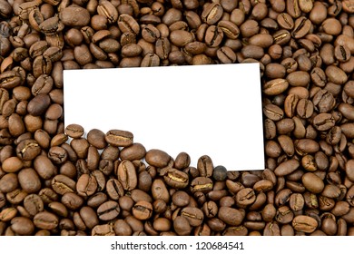 Coffee Beans With Blank Bussines Card