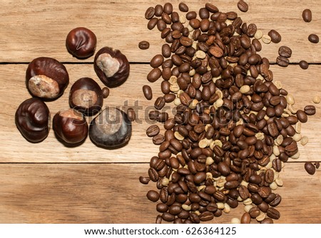 coffee beans and chestnuts