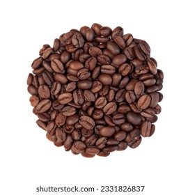 Coffee beans in a circular shape isolated over white background. - Powered by Shutterstock