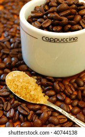 coffee beans in a cup