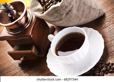 Coffee beans in a cup