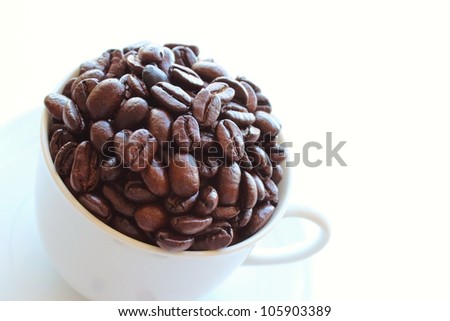 coffee beans in coffee cup