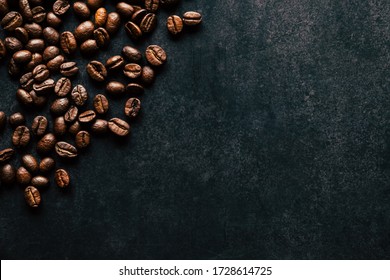 Coffee Beans And Dark Background - Empty Space