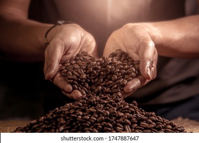 Coffee Beans Are Falling Out Of Hands