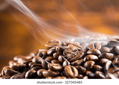 Coffee Beans Fresh Roast With Smoke