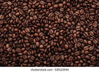 Coffee Beans. Grains Texture. Top View