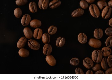 Coffee beans. Isolated on a black background.