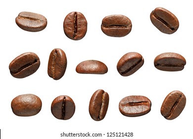 Coffee beans. Isolated on white background - Shutterstock ID 125121428