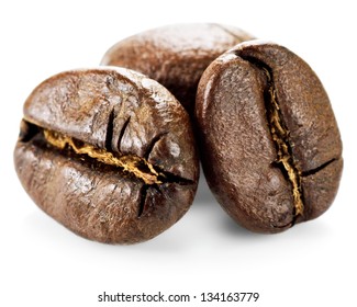 coffee beans isolated on white background - Shutterstock ID 134163779