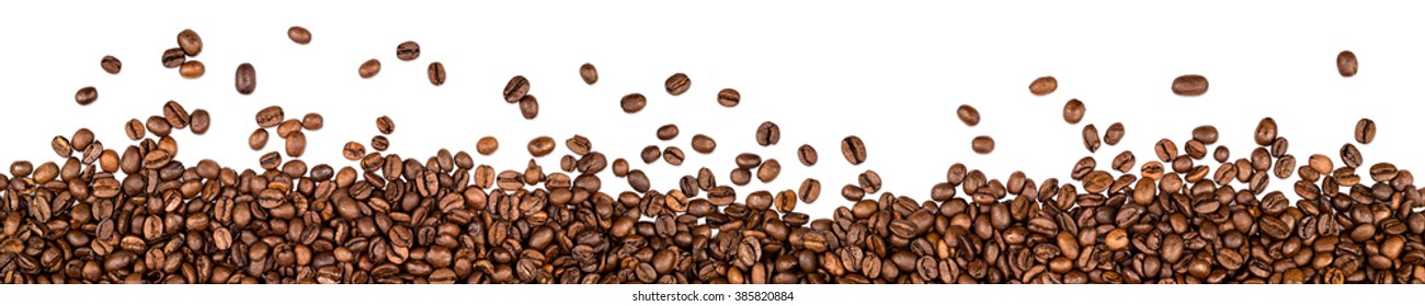 coffee beans isolated on white background - Shutterstock ID 385820884