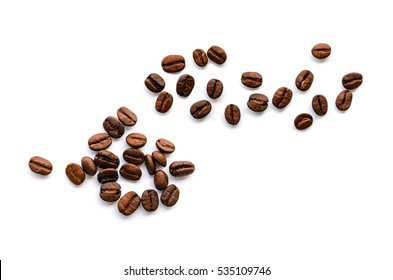 Coffee beans. Isolated on a white background. - Shutterstock ID 535109746