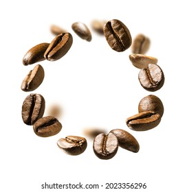 Coffee beans levitate on a white background - Powered by Shutterstock