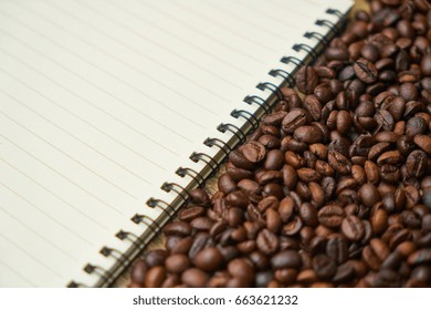 Coffee Beans and Notebook