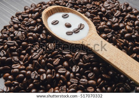 Coffee beans on dark background