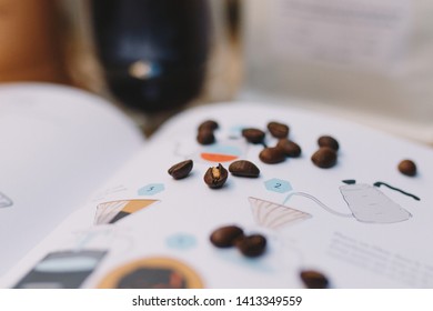 Coffee Beans On A Magazine 