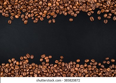 Coffee Beans On Rustic Slate Background