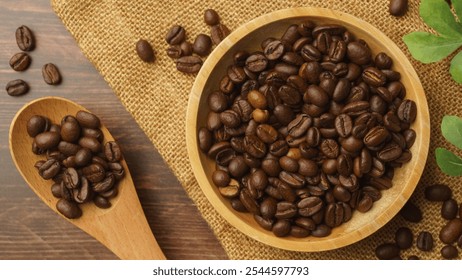 Coffee beans on the table. - Powered by Shutterstock