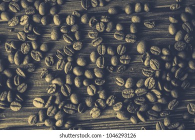 Coffee beans on the table background