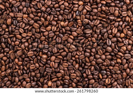 coffee beans on the table background texture