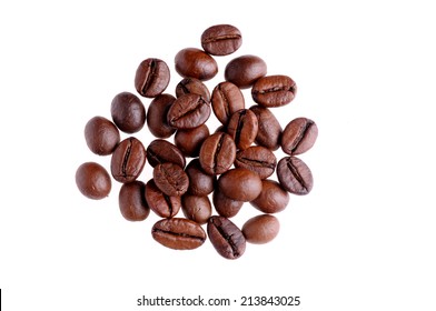 Coffee beans on white background - Shutterstock ID 213843025