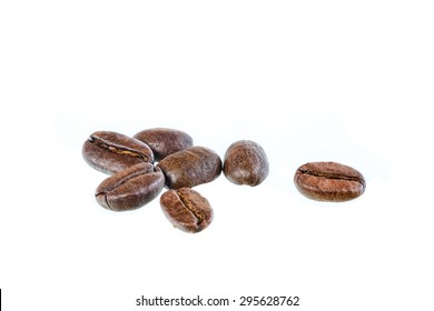 Coffee Beans On White Background